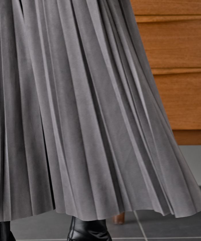 アールピーエス rps ランダムプリーツスウェードスカート （モカ） モカ