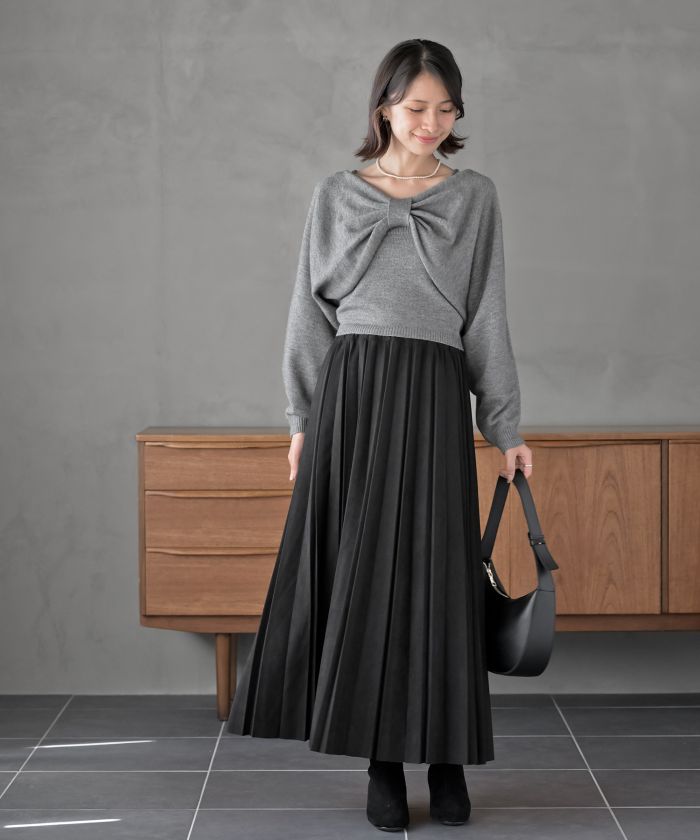 アールピーエス rps ランダムプリーツスウェードスカート （モカ） モカ