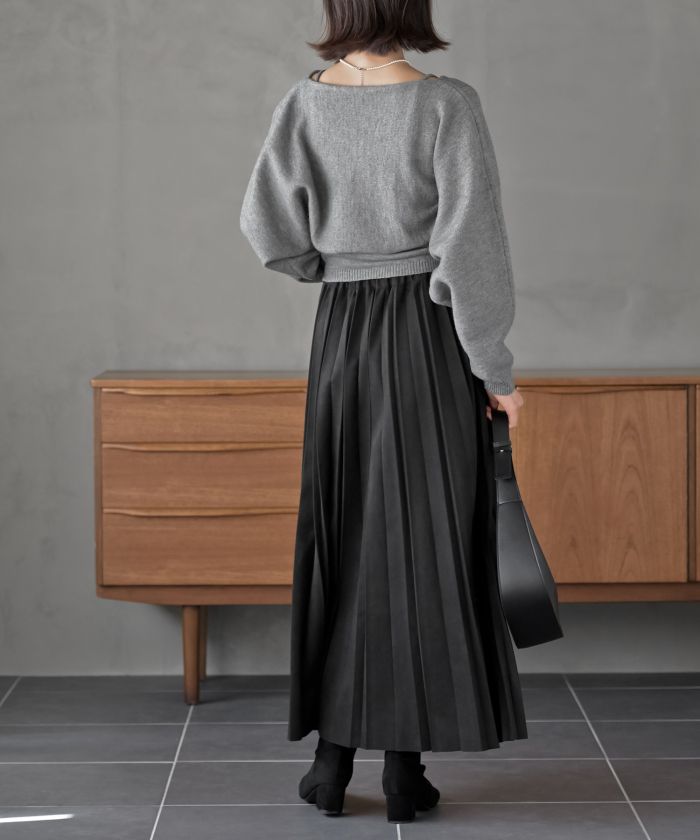 アールピーエス rps ランダムプリーツスウェードスカート （モカ） モカ