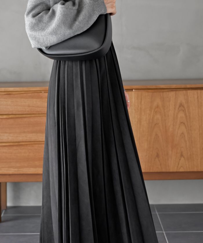 アールピーエス rps ランダムプリーツスウェードスカート （モカ） モカ