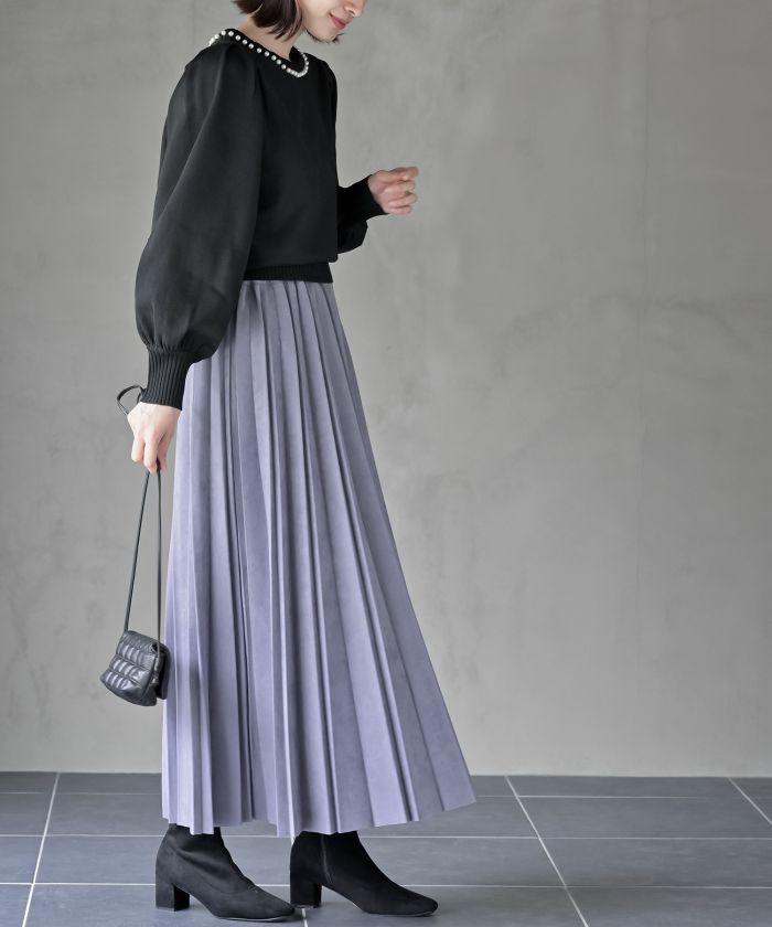 アールピーエス rps ランダムプリーツスウェードスカート （モカ） モカ