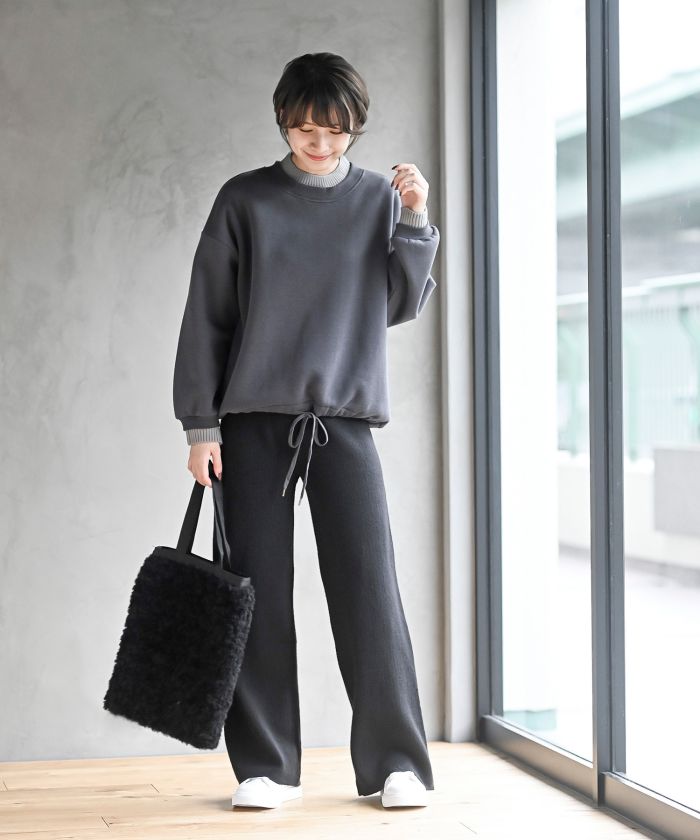 アールピーエス rps 裏起毛リブ使いドロストプルオーバー