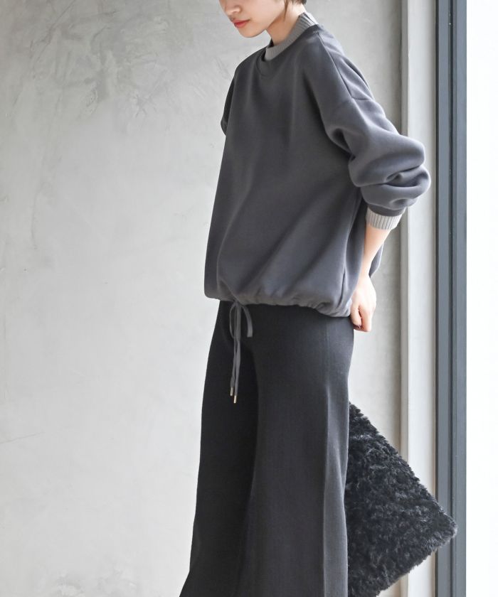 アールピーエス rps 裏起毛リブ使いドロストプルオーバー