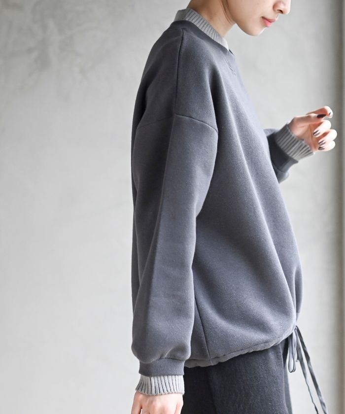 アールピーエス rps 裏起毛リブ使いドロストプルオーバー