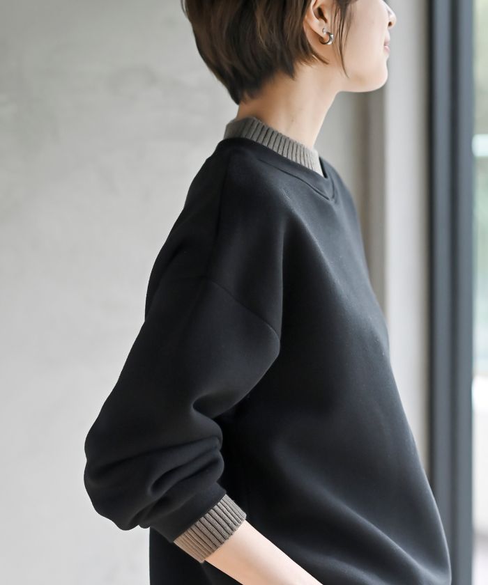 アールピーエス rps 裏起毛リブ使いドロストプルオーバー