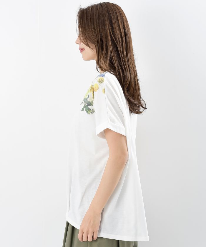 アールピーエス rps アンティークフラワープリントタックTシャツ （ボーダー） ボーダー