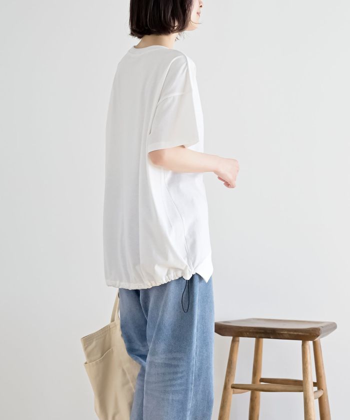 アールピーエス rps フラワーキャット裾ドロストTシャツ （オフホワイト） オフホワイト