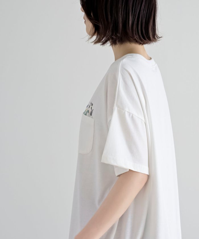 アールピーエス rps フラワーキャット裾ドロストTシャツ （オフホワイト） オフホワイト