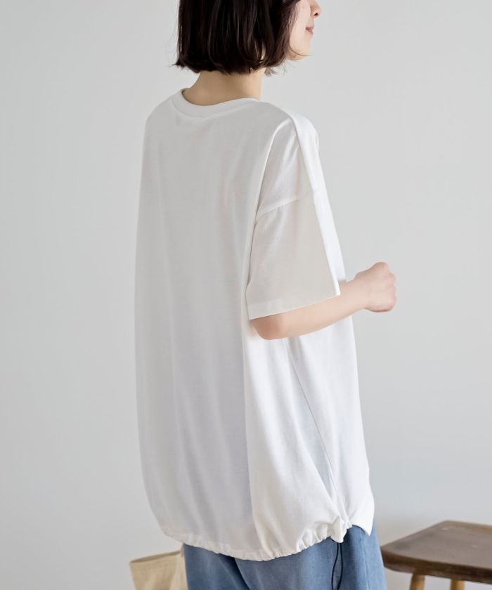 アールピーエス rps フラワーキャット裾ドロストTシャツ （オフホワイト） オフホワイト