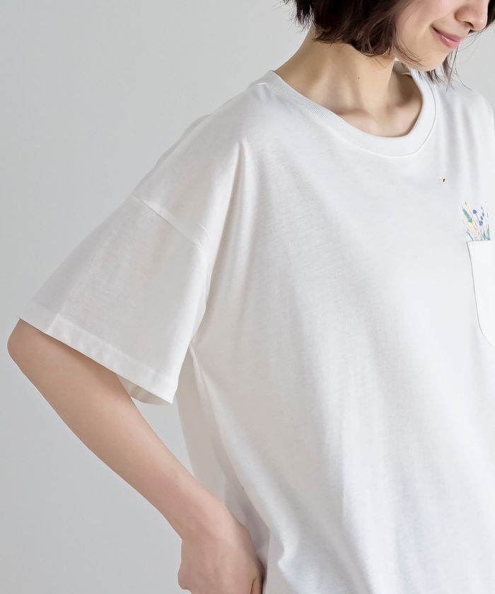 アールピーエス rps フラワーキャット裾ドロストTシャツ （オフホワイト） オフホワイト