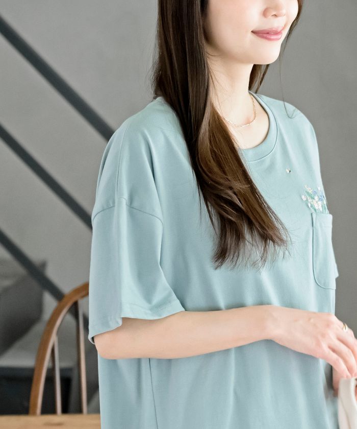 アールピーエス rps フラワーキャット裾ドロストTシャツ （オフホワイト） オフホワイト