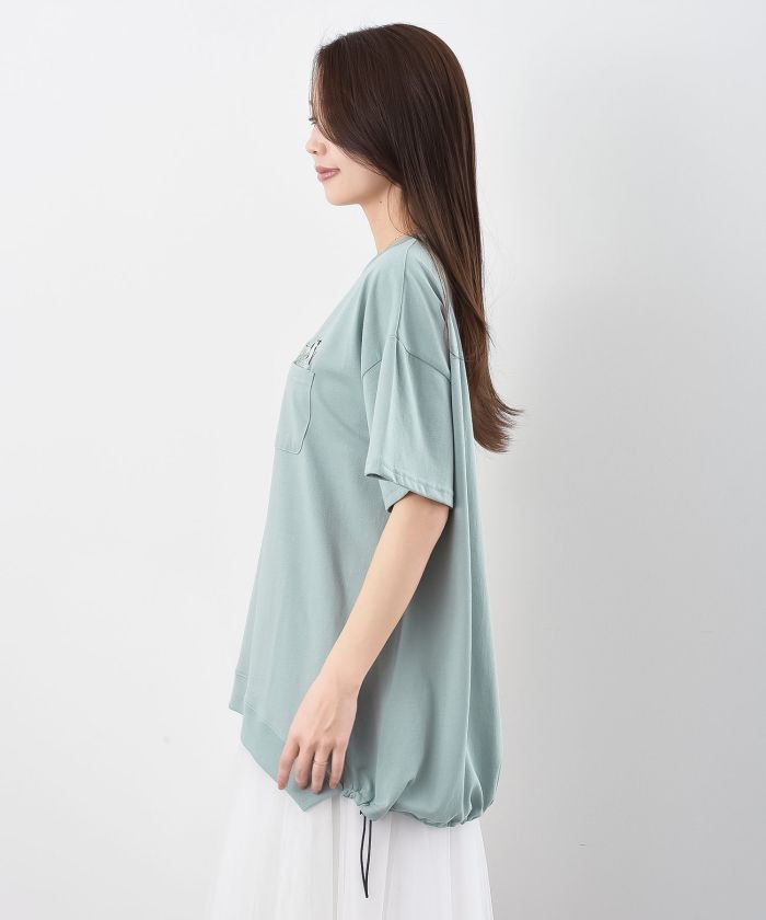 アールピーエス rps フラワーキャット裾ドロストTシャツ （オフホワイト） オフホワイト