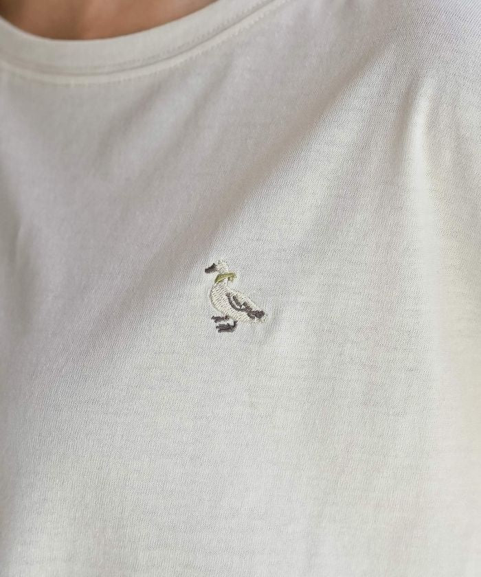 アールピーエス rps 袖口レースワンポイント刺繍カットソー （アイボリー） アイボリー