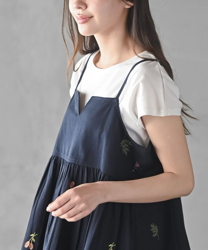 アールピーエス rps TシャツSET花刺繍キャミソールアンサンブル （ベージュ） ベージュ