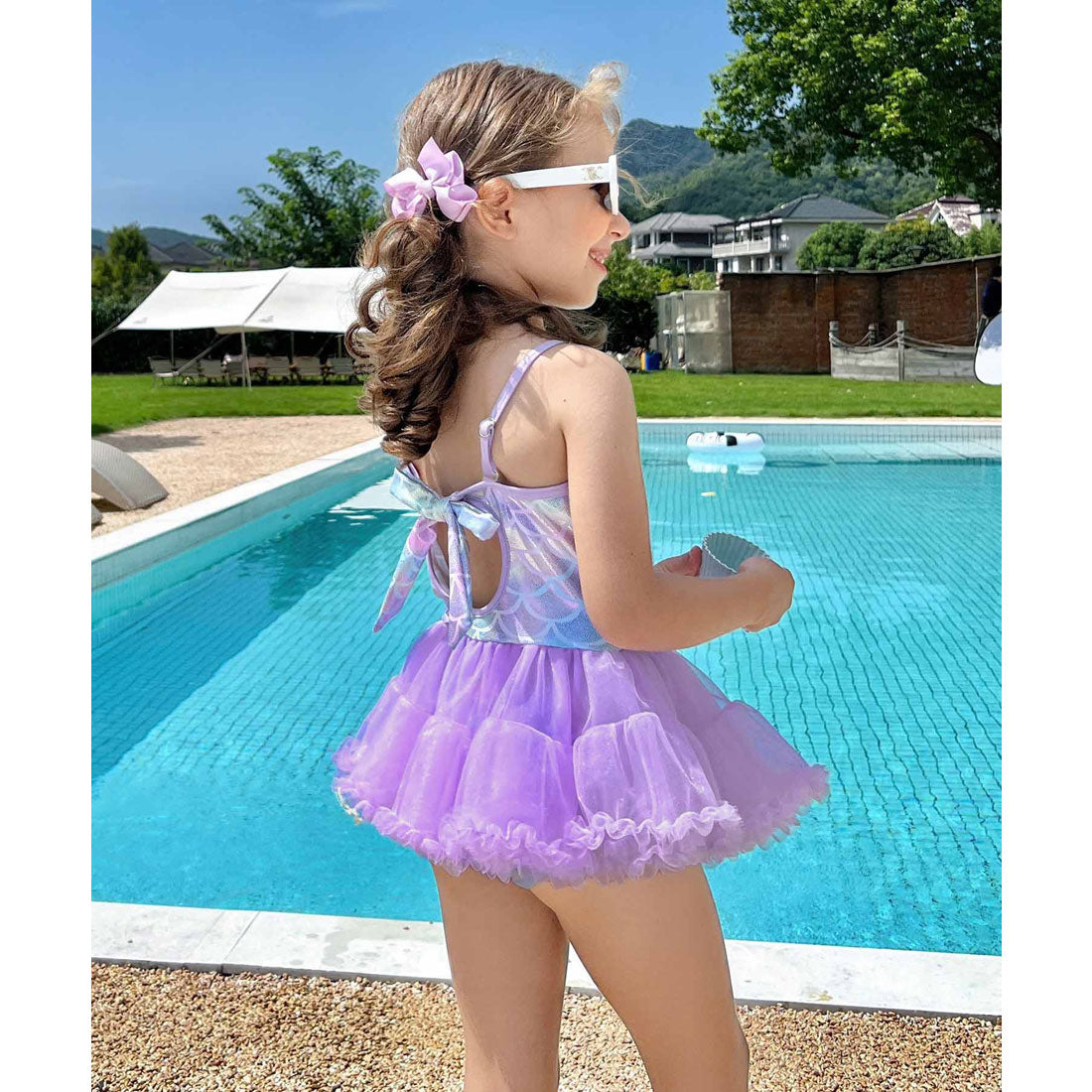 オシャレボ OSYAREVO 【ネット限定】キッズ マーメイド チュール ワンピース 水着 【返品不可商品】