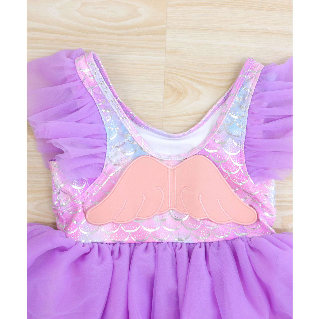 オシャレボ OSYAREVO 【ネット限定】 キッズ マーメイド×ウィング チュール ワンピース 水着 【返品不可商品】