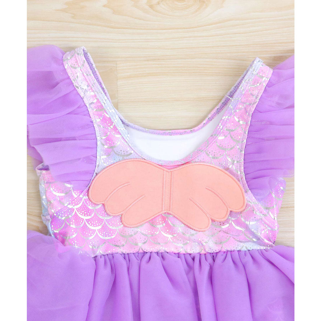 オシャレボ OSYAREVO 【ネット限定】 キッズ マーメイド×ウィング チュール ワンピース 水着 【返品不可商品】