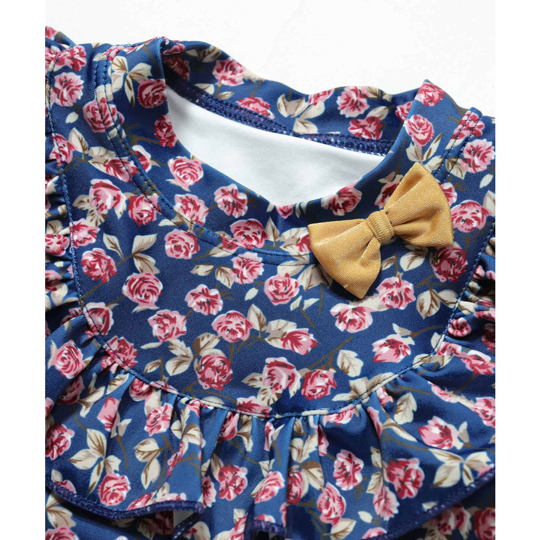 オシャレボ OSYAREVO 【ネット限定】 キッズ フラワー柄 ロングスリーブ フリル 水着 セットアップ 【返品不可商品】