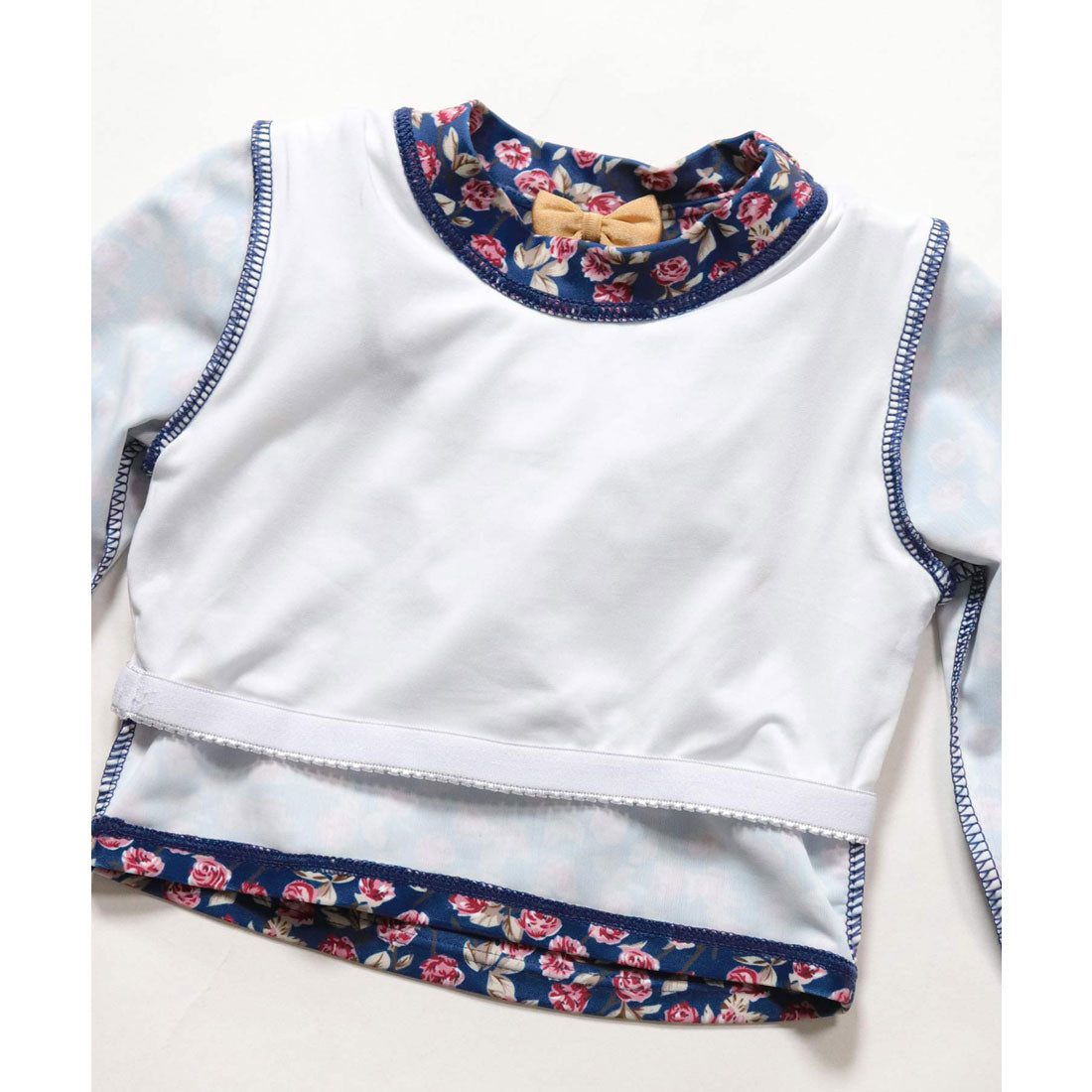 オシャレボ OSYAREVO 【ネット限定】 キッズ フラワー柄 ロングスリーブ フリル 水着 セットアップ 【返品不可商品】