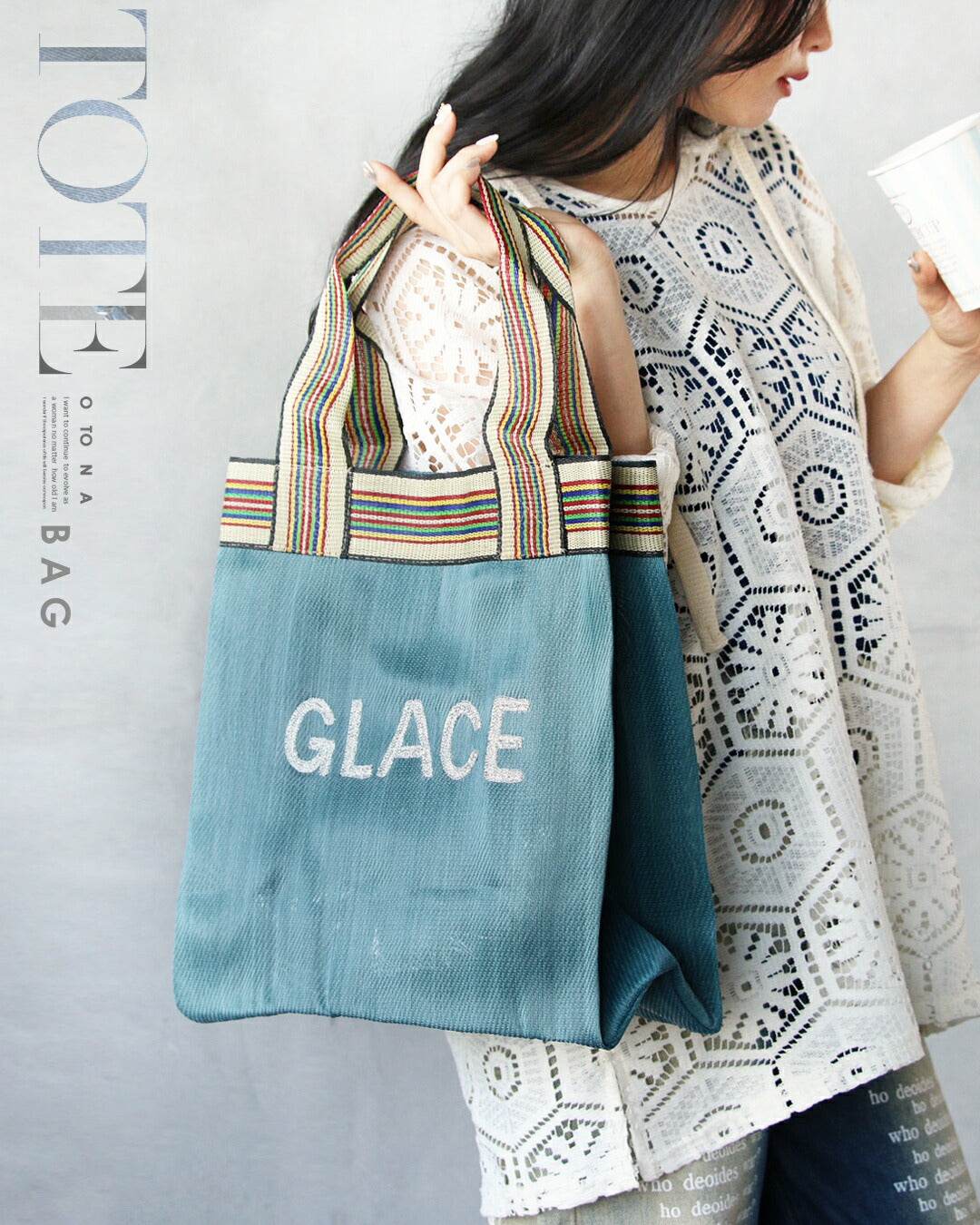 オトナ OTONA 刺繍ロゴで高見えビニールトートバッグ （ブラックチェック） ブラックチェック