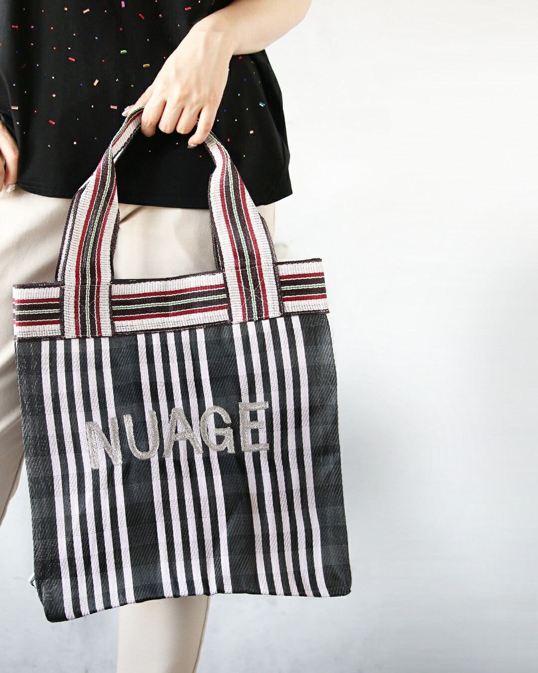 オトナ OTONA 刺繍ロゴで高見えビニールトートバッグ （ブラックチェック） ブラックチェック