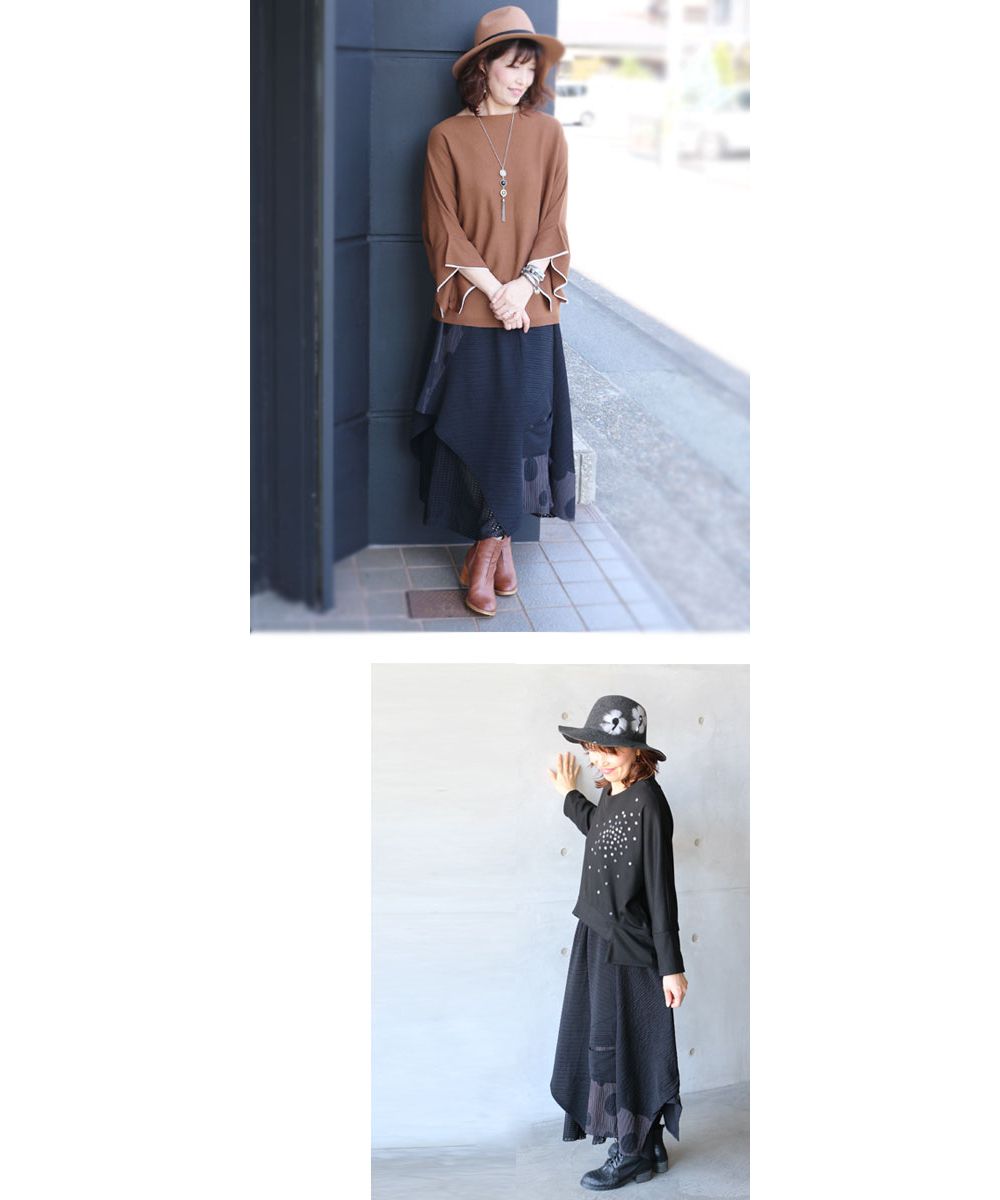 オトナ OTONA 極上の黒。OTONAオリジナル、異素材、レイヤード、透かして、変形シルエット…。