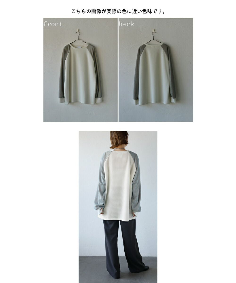 Adult OTONA I like this color Loose T-shirt with raglan sleeves