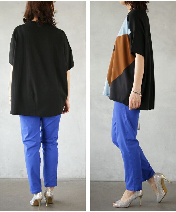 Adult OTONA This is it Color scheme that shines in summer Mixed material T-shirt