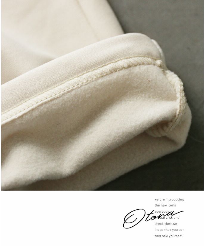 オトナ OTONA パンツ ボトムス レディース アイボリー ホワイト 春 秋 冬 ロング ストレッチ 裏起毛 日本製 おしゃれ きれいめ カジュアル オシャレにもあったかさって大