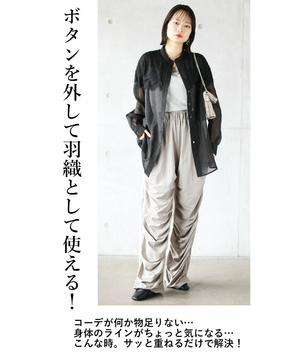 オトナ OTONA 華やか且つモード艶っぽシースルーSHIRT トップス