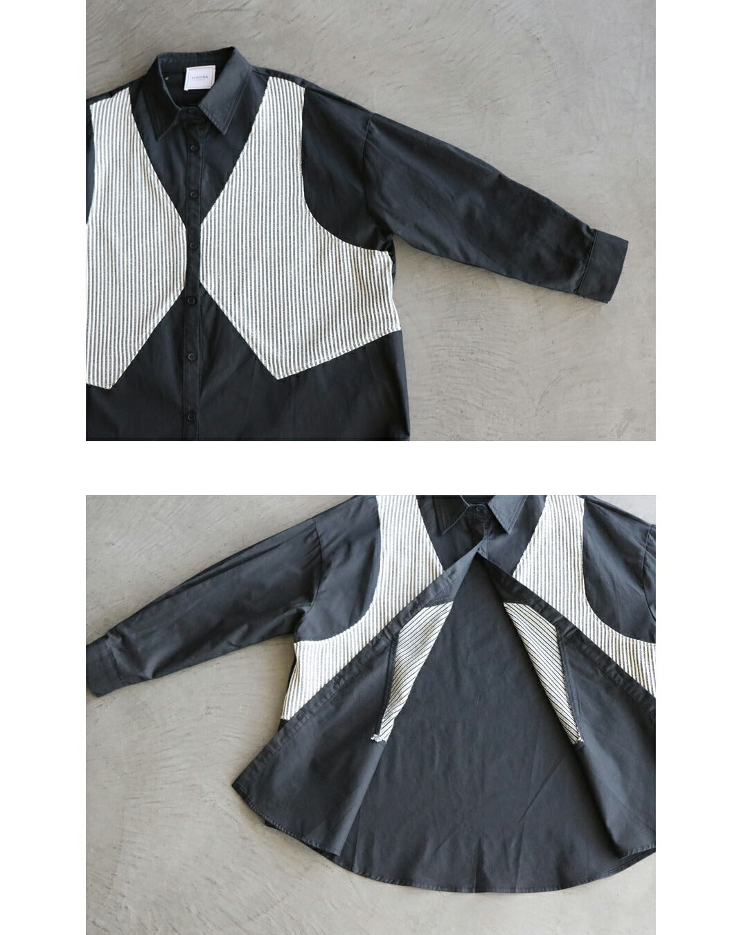 Adult OTONA Refreshing Look Mixed Material Shirt