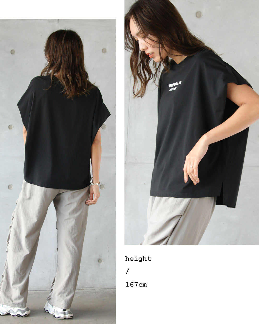 オトナ OTONA ひんやりクールタッチで心地よい、大人の美シルエットロゴTシャツ。 （ブラック） ブラック