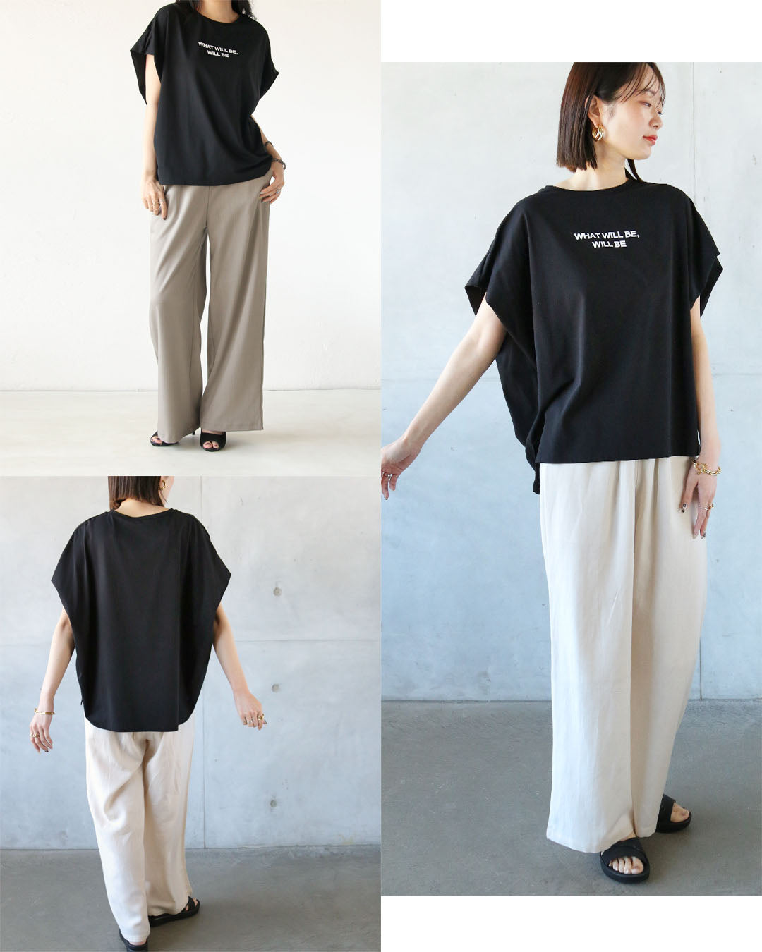 オトナ OTONA ひんやりクールタッチで心地よい、大人の美シルエットロゴTシャツ。 （ブラック） ブラック