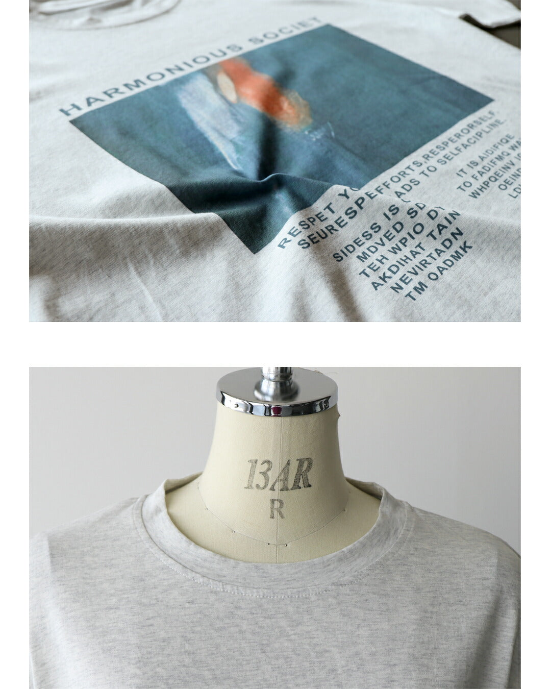 オトナ OTONA 印象的グラフィック。ビッグシルエットTシャツ （グレー） グレー