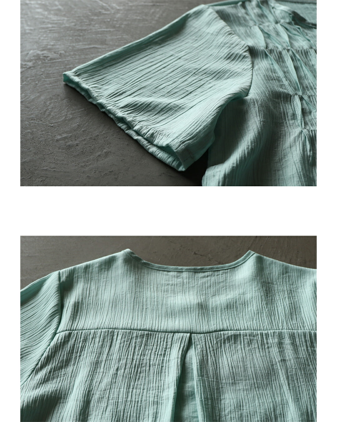 オトナ OTONA タック柄でナチュラルシックな佇まいへ大人ブラウス （ミントブルー） ミントブルー