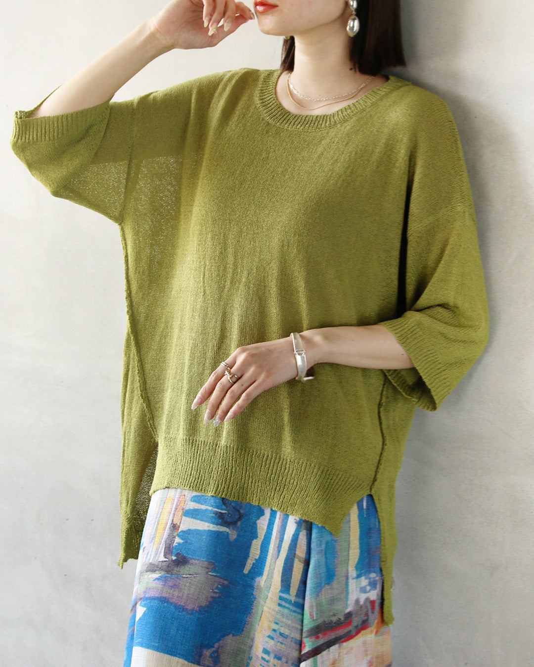 オトナ OTONA さらっと軽やか、夏も頼れる涼感ニット （ライトグリーン） ライトグリーン