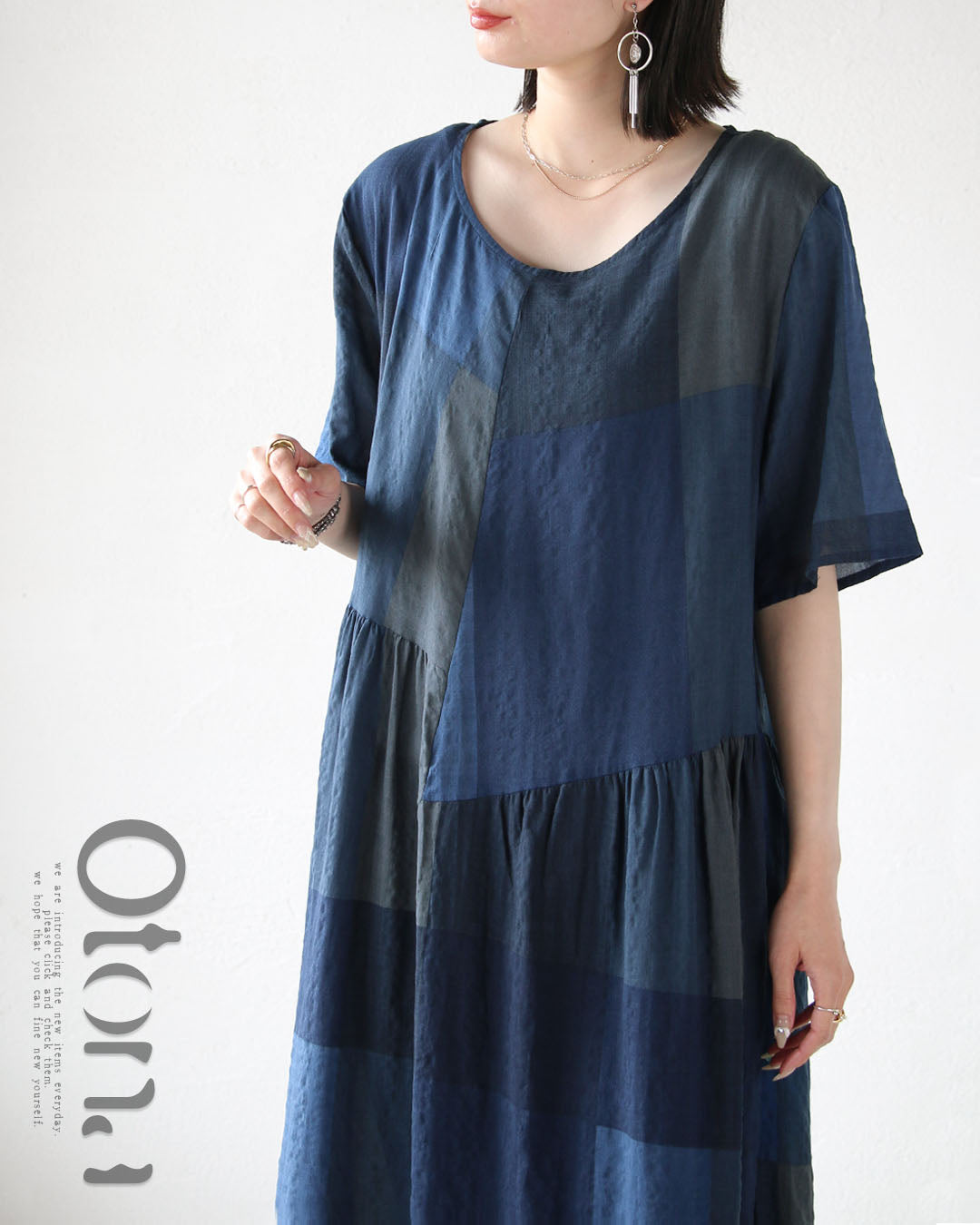 オトナ OTONA ニュアンスブルー纏う。大人のリラックスワンピ （ブルー） ブルー
