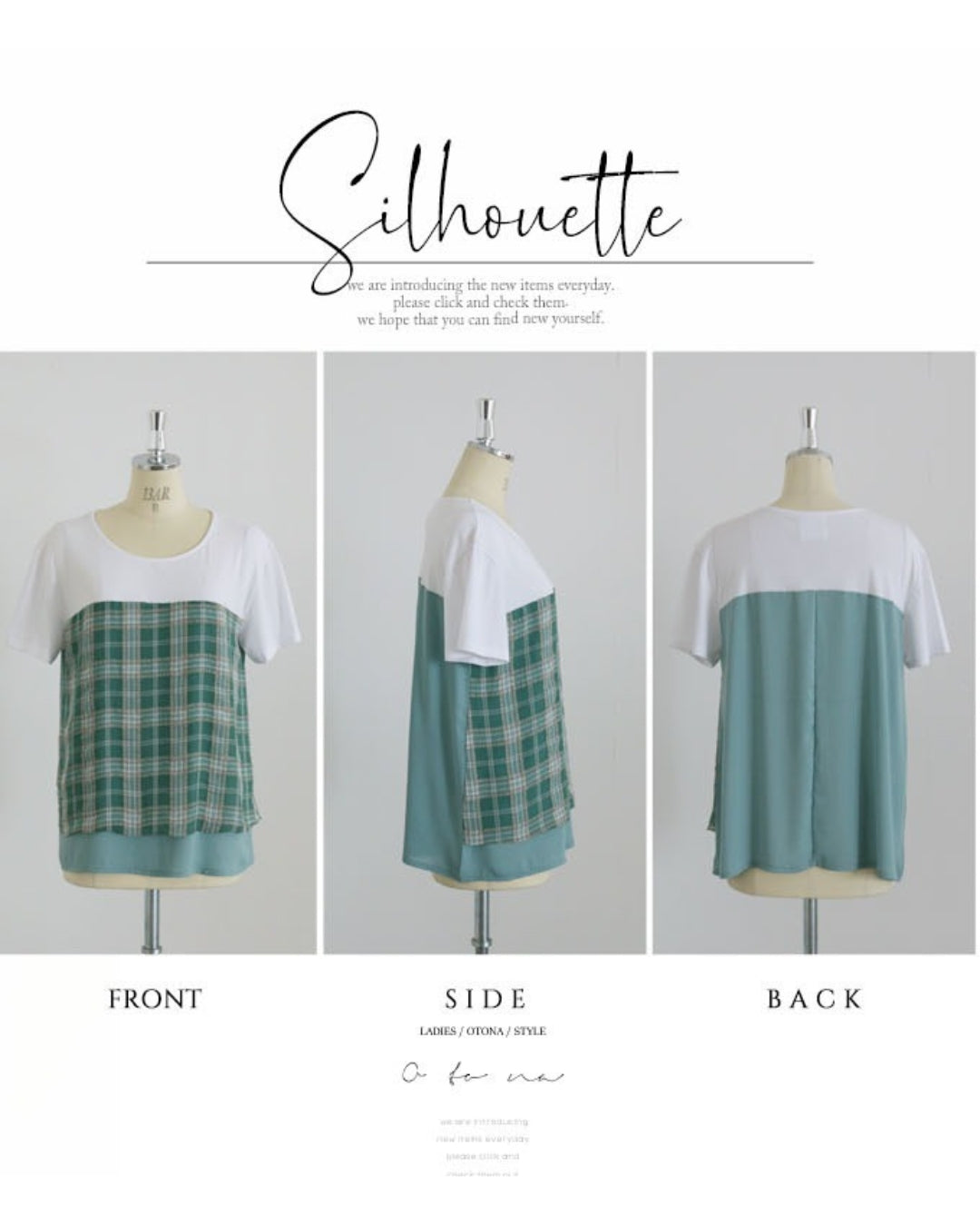 オトナ OTONA 大人チェックなお出掛けTシャツ （グリーン） グリーン