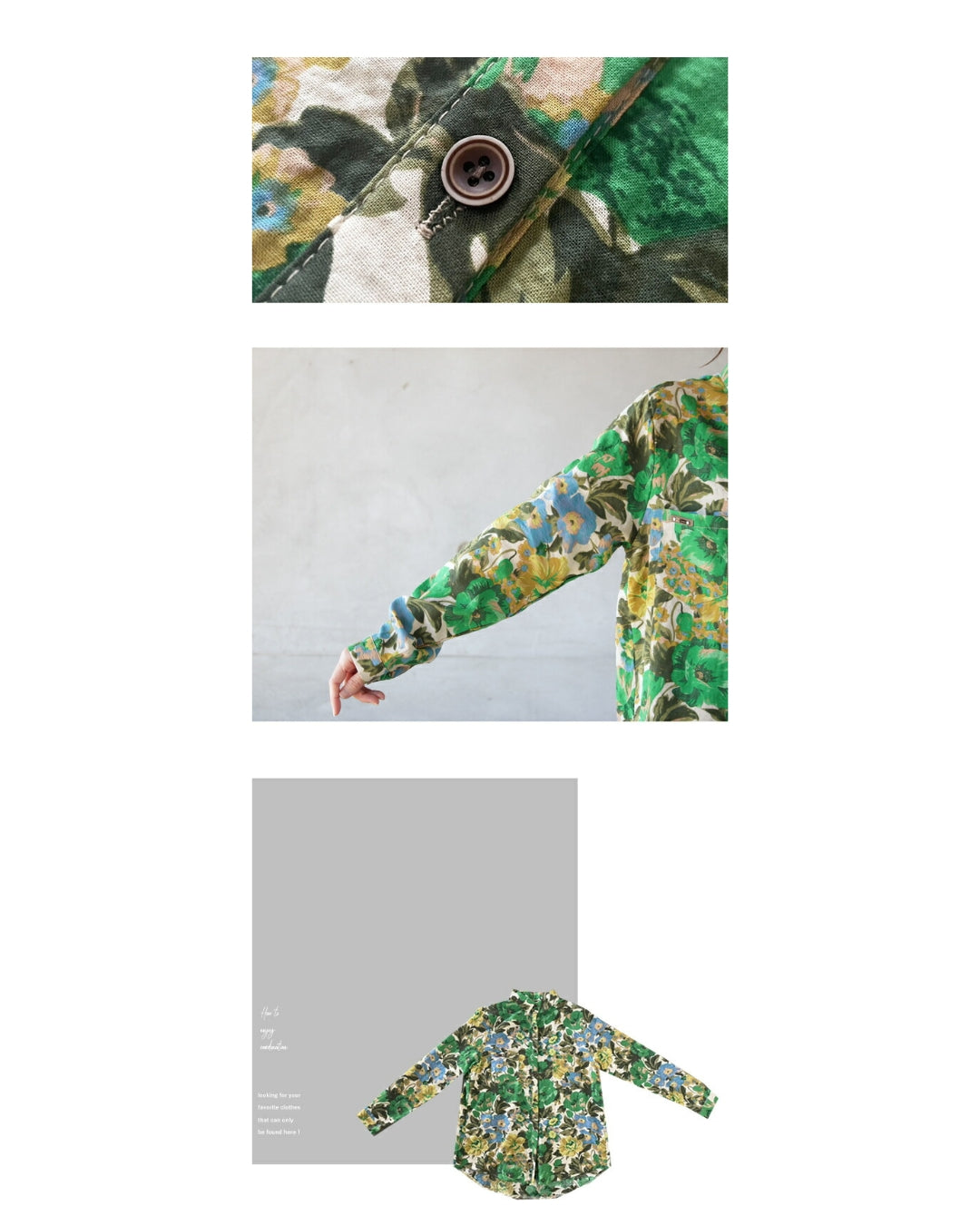 オトナ OTONA 大胆柄を纏う 華やかに彩るグリーンフラワーシャツ （グリーン） グリーン