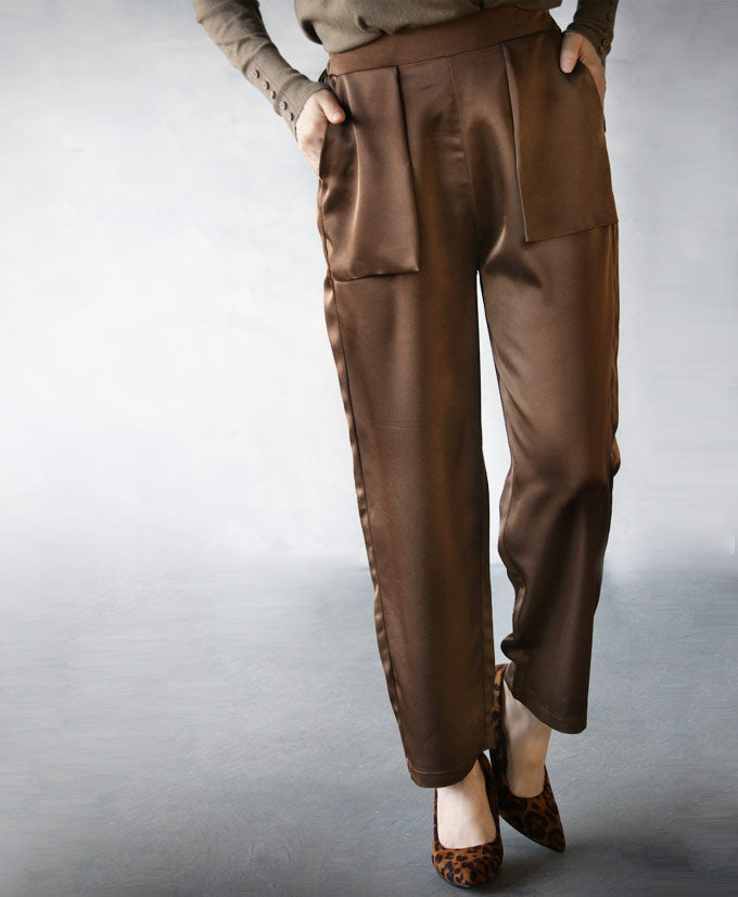 オトナ OTONA 大人の品格 ツヤパンツ （ブラウン） ブラウン