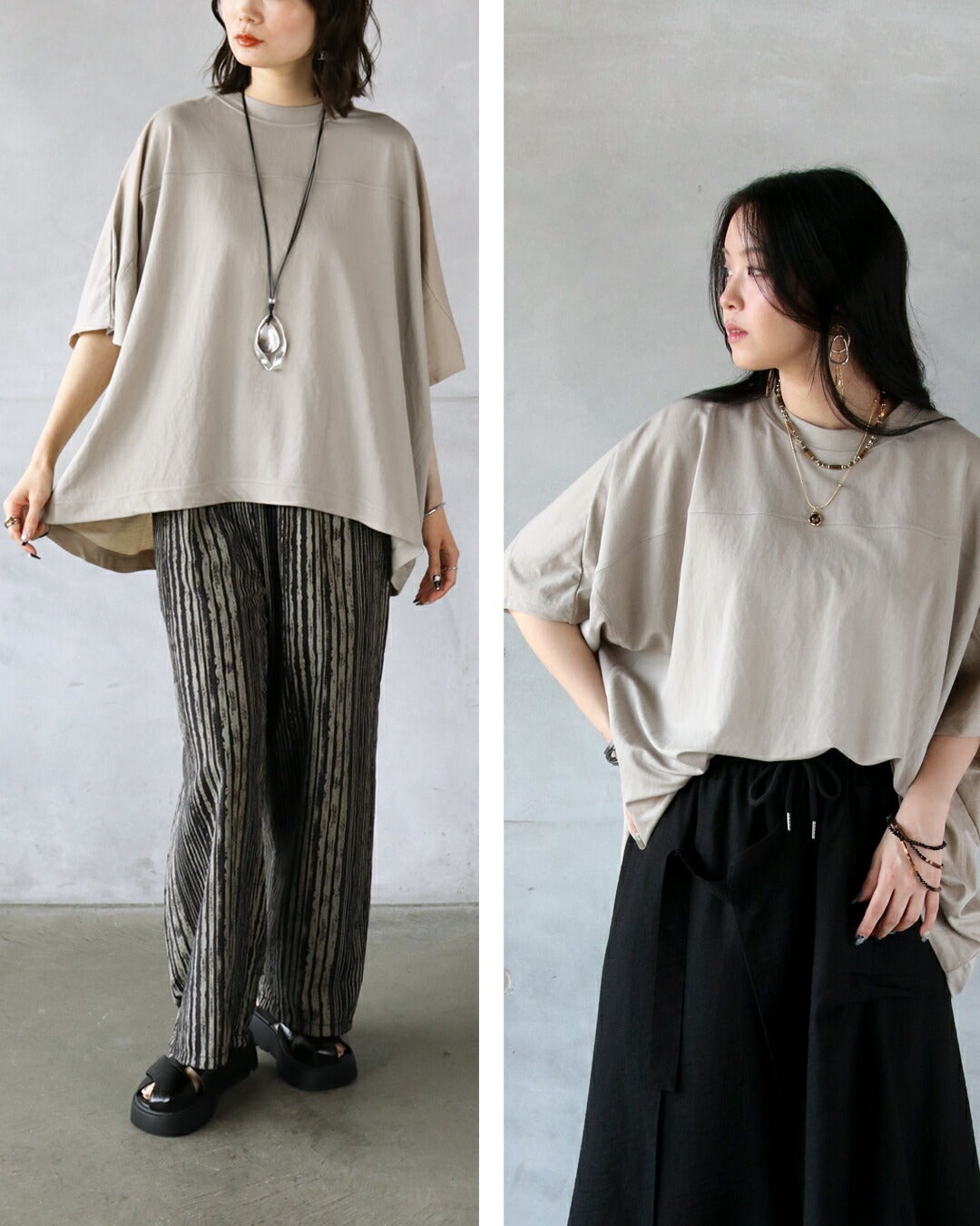 オトナ OTONA クールタッチで涼しい！着るだけこなれる万能ドルマントップス （グレージュ） グレージュ