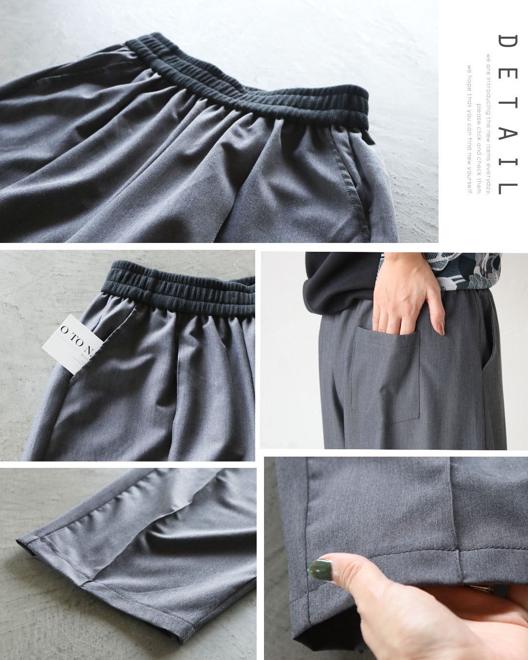 オトナ OTONA スラックス仕立ての、今どきバレルシルエット。品のある大人のゆるパン （グレー） グレー