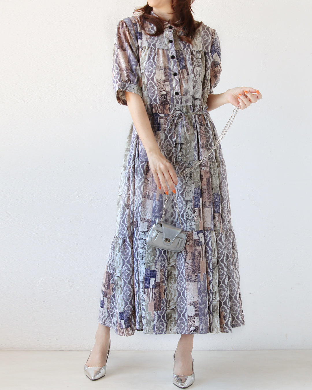 オトナ OTONA 品よく高見えする。爽やかなティアードワンピ （パープル） パープル