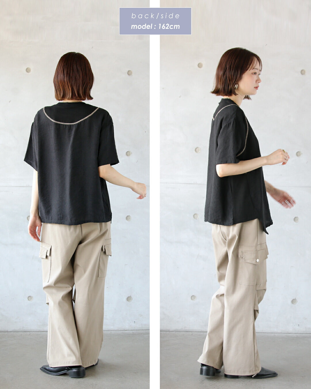 nononページ Adult OTONA Embroidered Line and Asymmetrical Hem with Different Mater