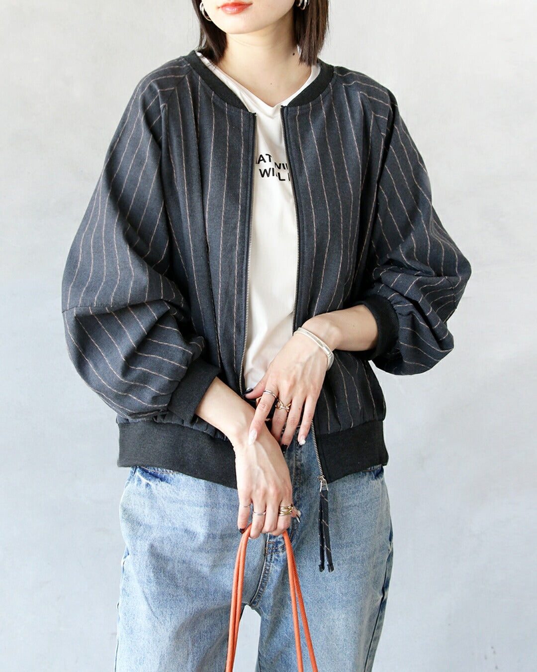 オトナ OTONA 軽やかリネンでこなれる“ちょっと羽織りたい”ときのちょい足し万能ブルゾン （ネイビー） ネイビー