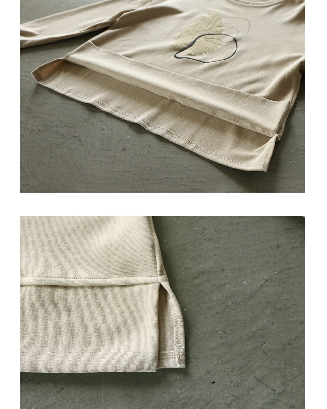 オトナ OTONA 遊び心と抜け感をプラスするゆるっとアート刺繍トップス （ベージュ） ベージュ