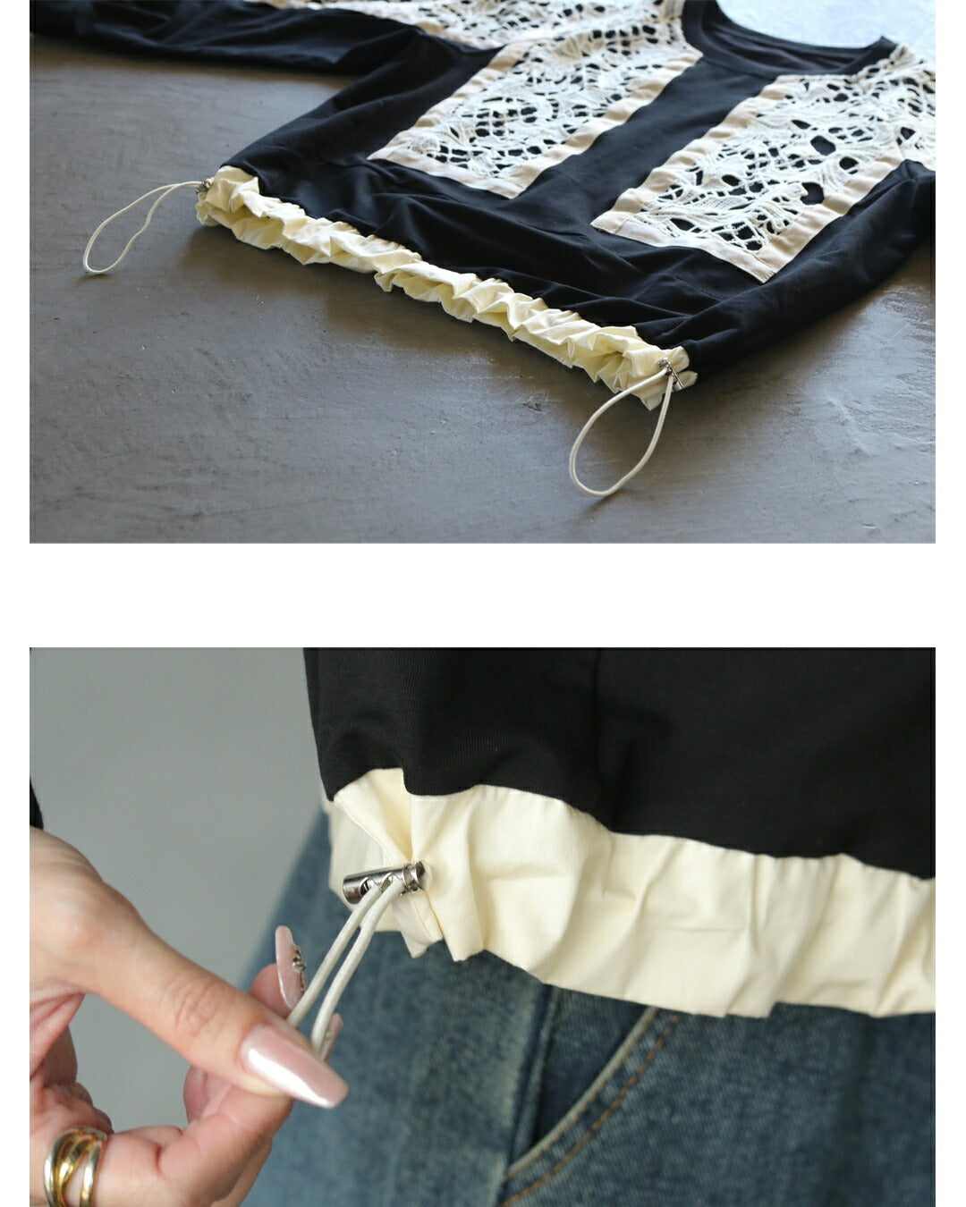 オトナ OTONA シックで大人可愛いレースデザイントップス （ブラック） ブラック