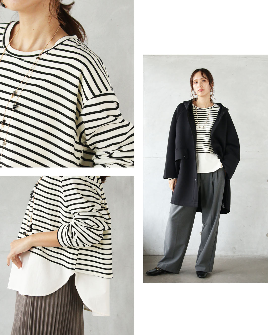 オトナ OTONA 1枚で、こなれコーデが即完成 楽チンドッキングトップス （アイボリー） アイボリー