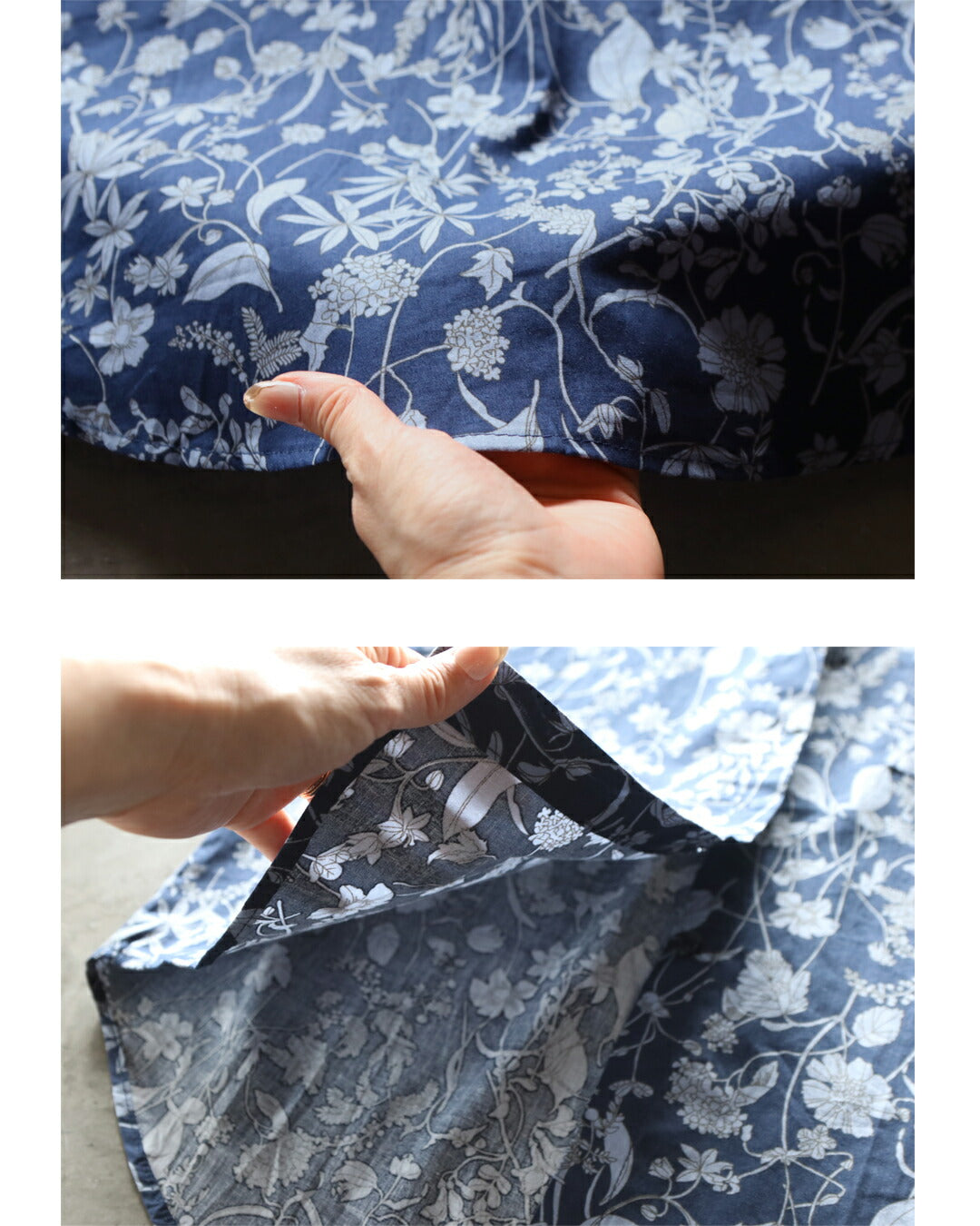 オトナ OTONA 知性を纏う、洗練された花柄。 大人コットンシャツ （ネイビー） ネイビー