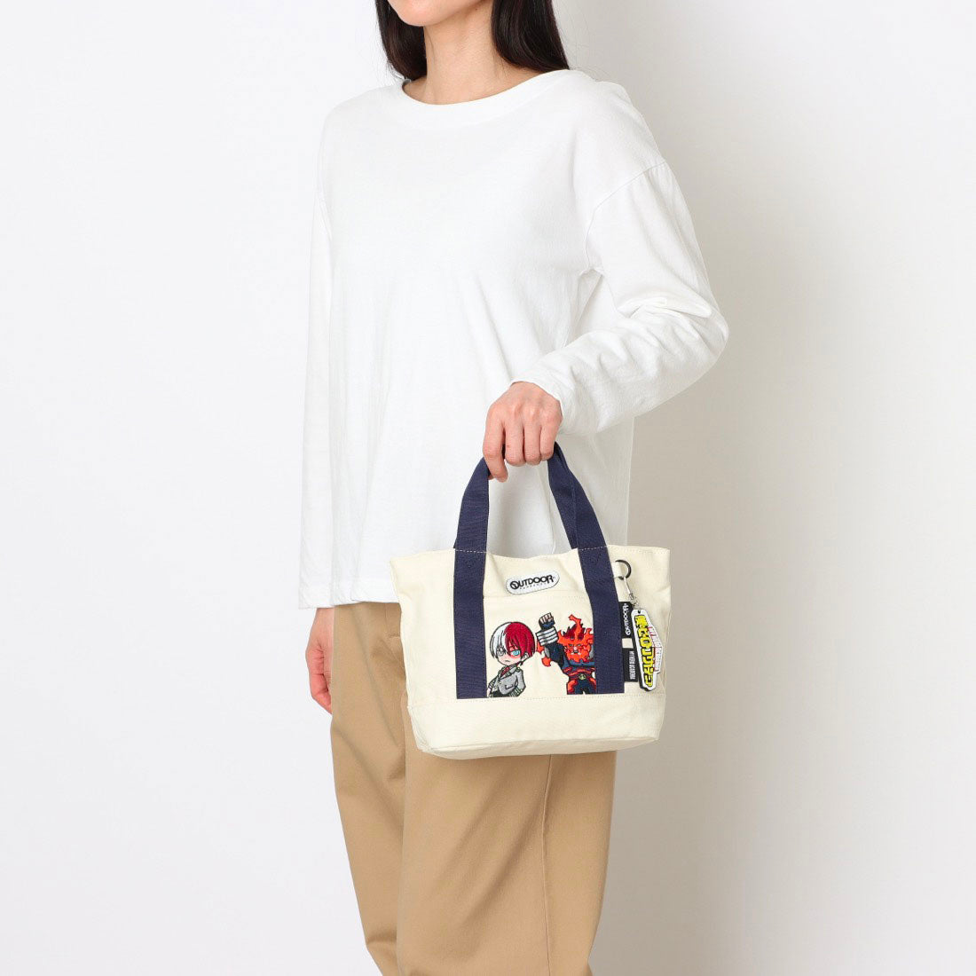 アウトドアプロダクツ OUTDOOR PRODUCTS 【僕のヒーローアカデミア×OUTDOOR PRODUCTS】キーホルダー付きミニキャラトート 轟焦凍×エンデヴァー （ホワイト（轟焦凍×エンデヴァー）） ホワイト（轟焦凍×エンデヴァー）